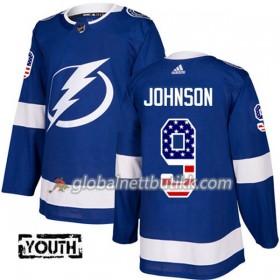 Tampa Bay Lightning Hockeydrakt Tyler Johnson 9 2017-2018 USA Flag Fashion Blå Adidas Authentic - Barn